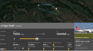 THY Tiflis – İstanbul Uçağı Geri Döndü