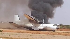 C-160 Tipi Kargo Uçağı Yandı